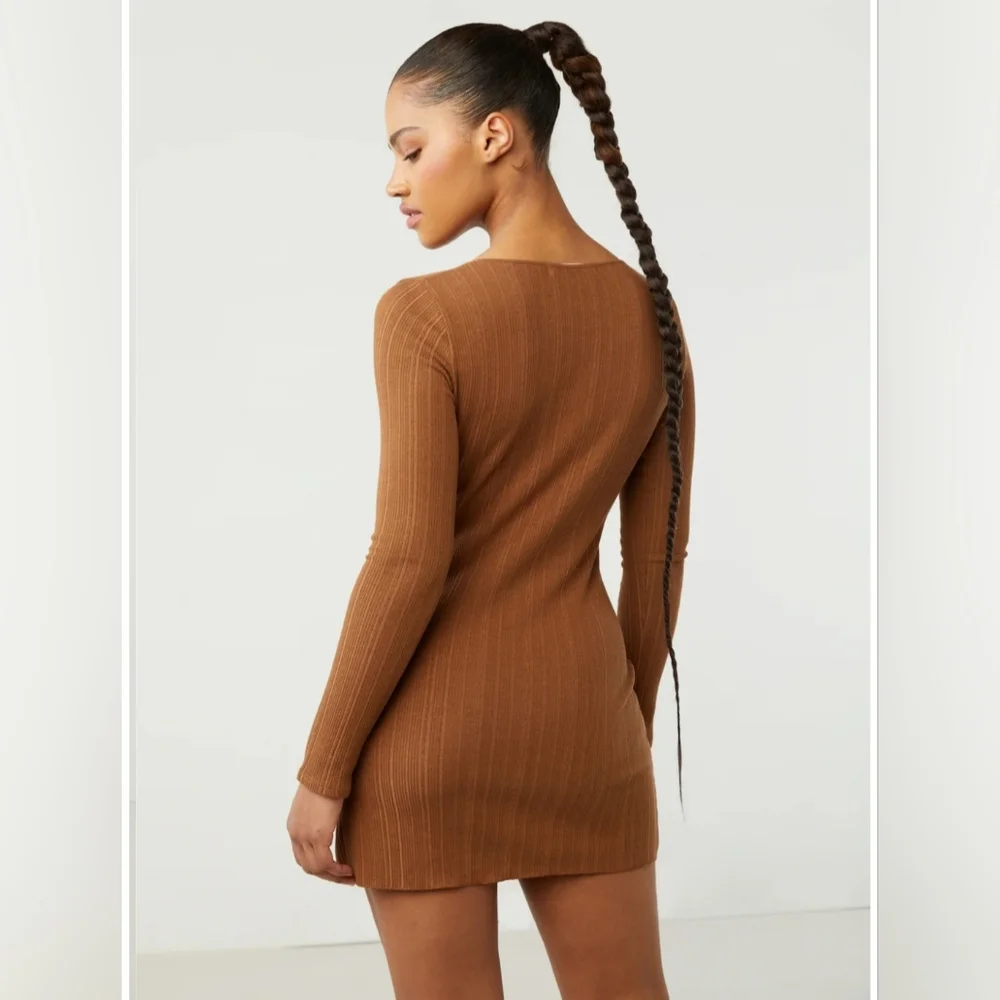 Oak + Fort - NWT Elegant Black Square Neck Dress - Size Medium - Picture 5 of 7